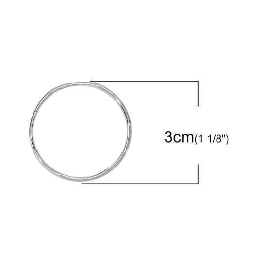 Bild von Zinklegierung Verbinder Ring Vergoldet 30mm D., 10 Stück