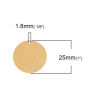 Picture of Brass Charms Round Disc Gold Plated Sparkledust 25mm(1") Dia, 10 PCs