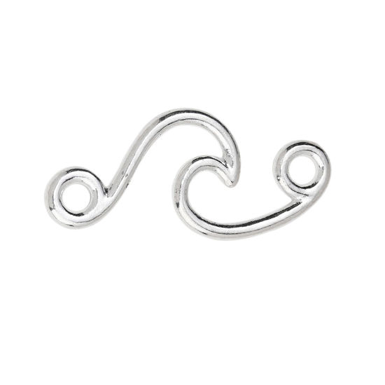Image de Connecteurs en Alliage de Zinc Vague Argenté 31mm x 14mm, 20 Pcs