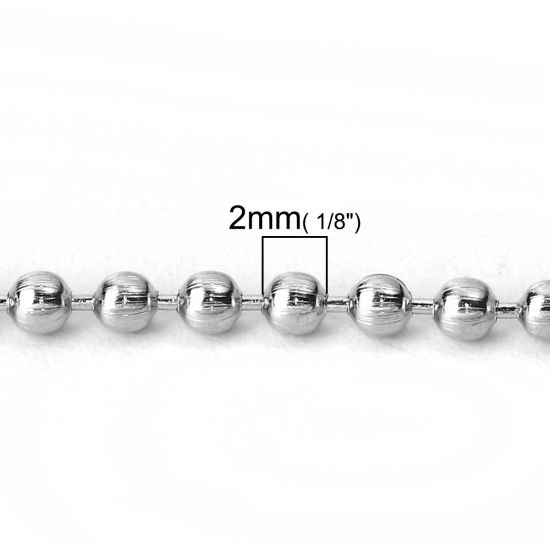 Image de 10 M Chaîne Maille Bille en Alliage de Fer Argent Mat 2mm