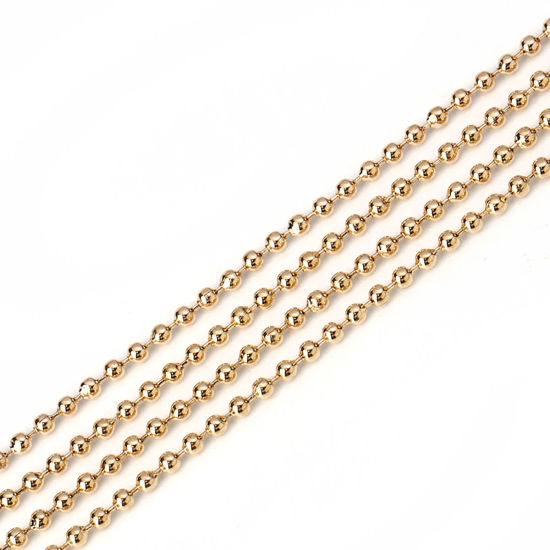 Image de 10 M Chaîne Maille Bille en Alliage de Fer Plaqué Or KC 2mm