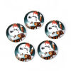 Picture of Glass Dome Seals Cabochon Round Flatback Multicolor Pere David's Deer Pattern 20mm( 6/8") Dia, 30 PCs