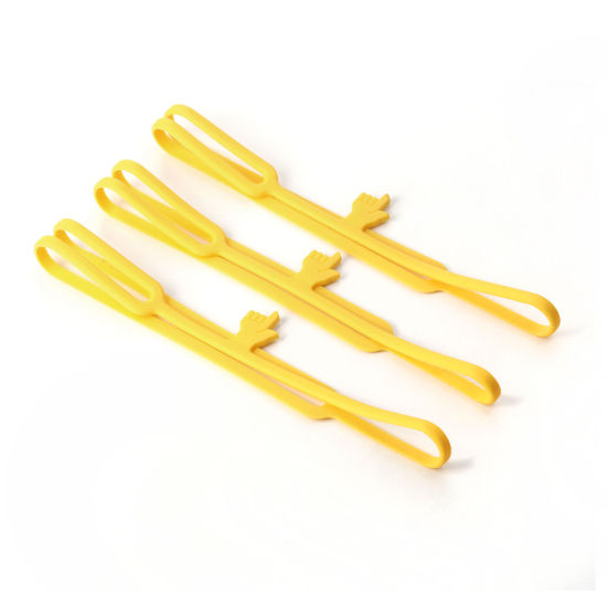 Image de Marque-Pages en Silicone Forme Main Jaune 41cm, 2 Pcs