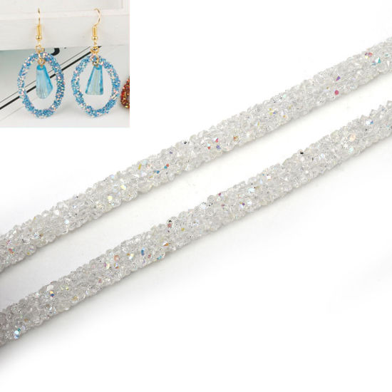 Image de Cordon en PVC Transparent Avec Strass Hot Fix 7mm, 2 M