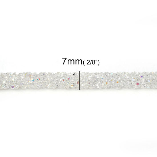 Image de Cordon en PVC Transparent Avec Strass Hot Fix 7mm, 2 M
