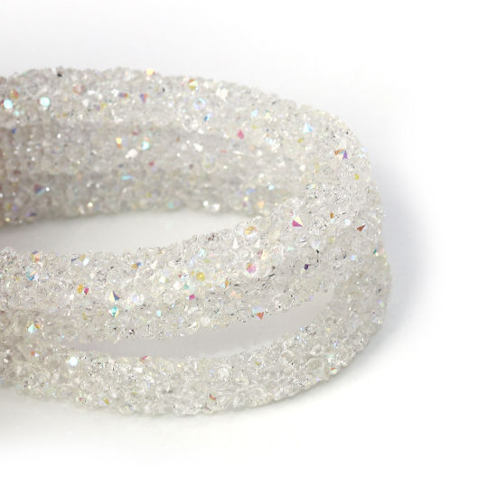 Image de Cordon en PVC Transparent Avec Strass Hot Fix 7mm, 2 M