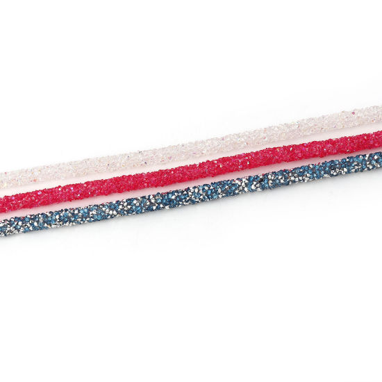 Image de Cordon en PVC Transparent Avec Strass Hot Fix 7mm, 2 M