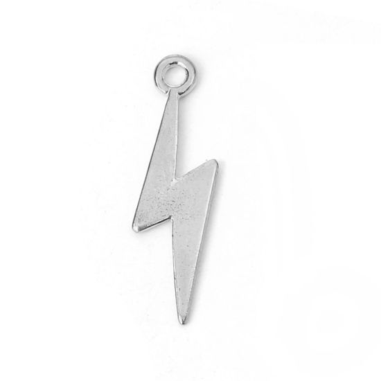 Immagine di Lega di Zinco Tempo Collezione Charms Lampo Tono Argento 29mm x 9mm , 30 Pz