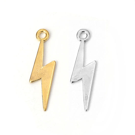 Immagine di Lega di Zinco Tempo Collezione Charms Lampo Tono Argento 29mm x 9mm , 30 Pz