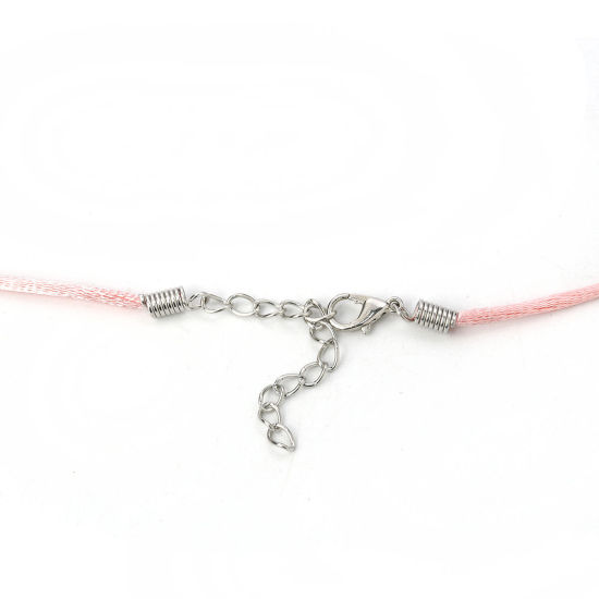 Image de Colliers de Corde Tressé en Polyester Rose 42cm Long, 20 Pcs