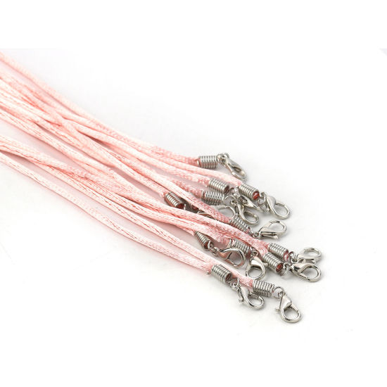 Image de Colliers de Corde Tressé en Polyester Rose 42cm Long, 20 Pcs