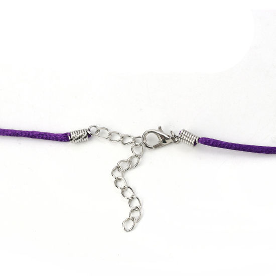 Image de Colliers de Corde Tressé en Polyester Violet 42cm Long, 20 Pcs
