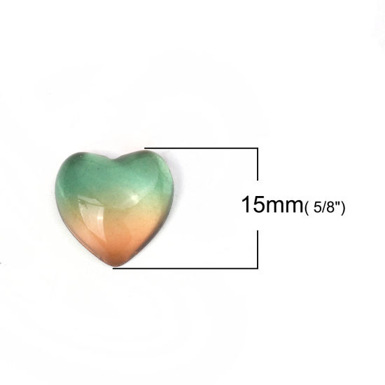 ガラス ドームシール カボション 星 フラット 緑 15mm x 15mm、 5 個 の画像