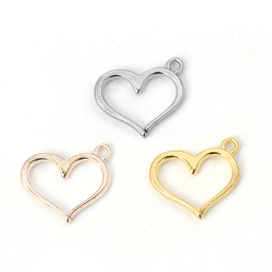 Bild von Zinklegierung Charms Herz Vergoldet 16mm x 13mm, 50 Stück