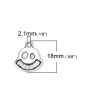 Picture of Zinc Based Alloy Halloween Charms Halloween Ghost Antique Silver Color 18mm( 6/8") x 16mm( 5/8"), 100 PCs