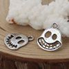 Picture of Zinc Based Alloy Halloween Charms Halloween Ghost Antique Silver Color 18mm( 6/8") x 16mm( 5/8"), 100 PCs