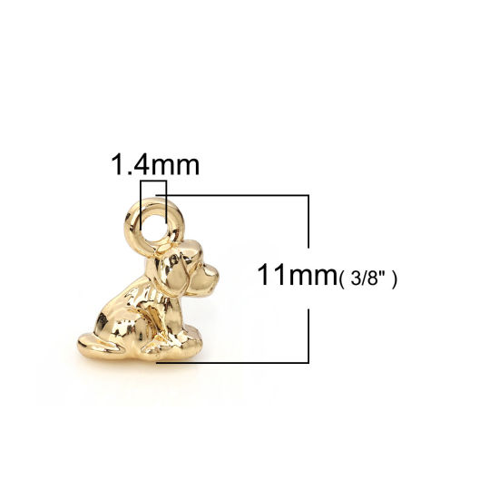 Immagine di Lega di Zinco Charms Cane Oro Placcato 11mm x 9mm , 20 Pz