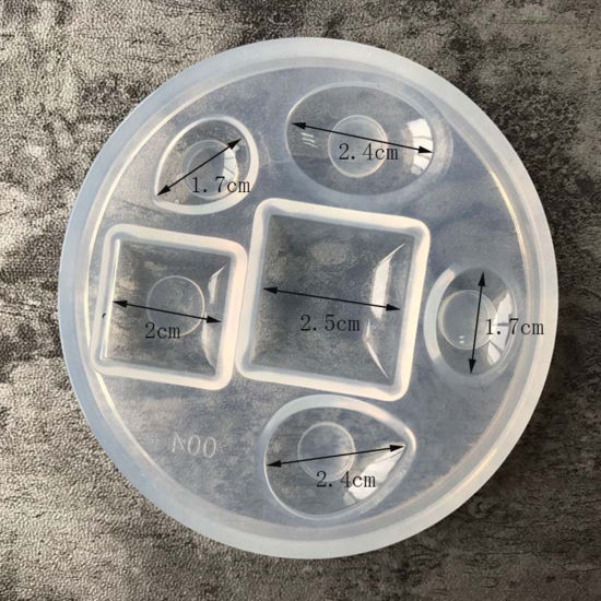 Image de Moule en Silicone Rond Blanc Géométrique 8.2cm Dia., 1 Pièce