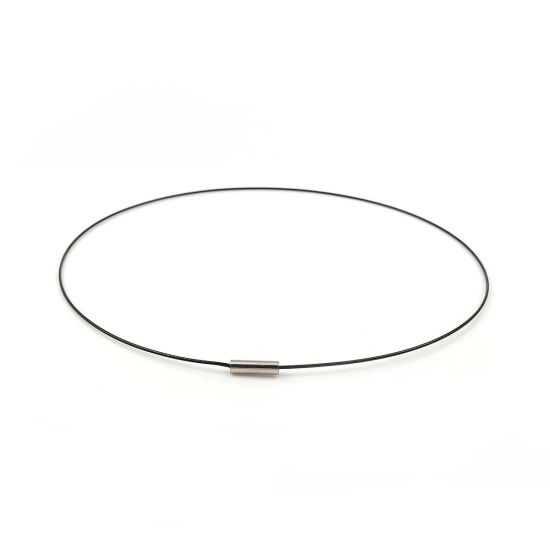 Image de 3 Pcs Collier Tour de Cou en Laiton Noir 47cm Long, l'Epaisseur de Cordon: 1mm