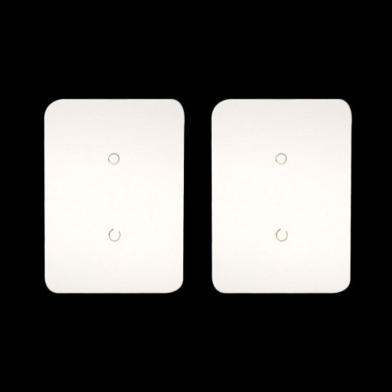 Image de 100 Pcs Papier Carte Présentoir à Bijoux de Boucles d'Oreilles en Papier Rectangle Blanc 35mm x 25mm