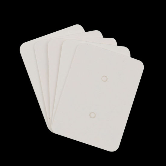 Image de 100 Pcs Papier Carte Présentoir à Bijoux de Boucles d'Oreilles en Papier Rectangle Blanc 35mm x 25mm