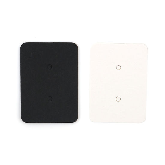 Image de 100 Pcs Papier Carte Présentoir à Bijoux de Boucles d'Oreilles en Papier Rectangle Blanc 35mm x 25mm