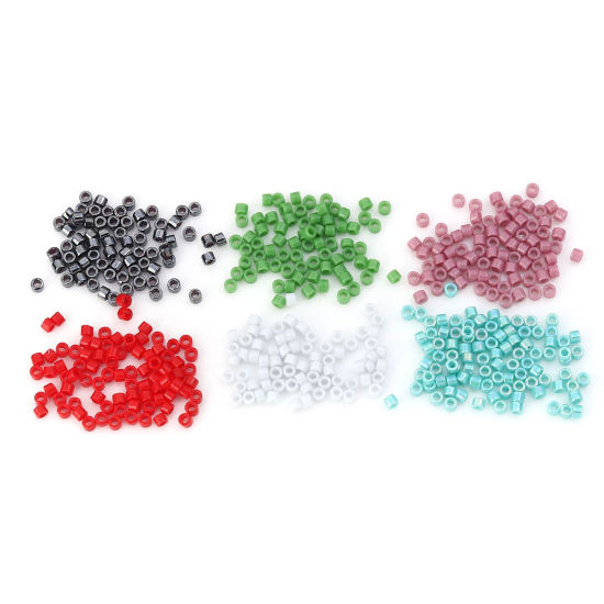 （日本輸入） ガラス デリカシードビーズ 竹ビーズ 黄色 不透明 1.7mm x 1.3mm, 穴: 約 0.8mm, 3 グラム (約 210 個 /グラム) の画像