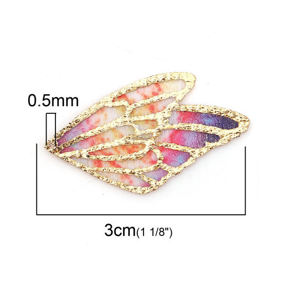 布 ペンダント 蝶翼 多色 30mm x 18mm、 5 個 の画像