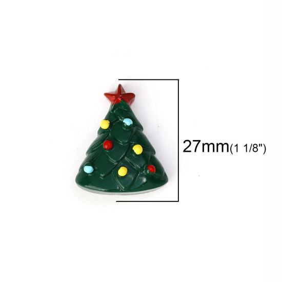 Immagine di Resina Cabochon per Abbellimento Albero di Natale Verde Stella 27mm x 23mm, 10 Pz