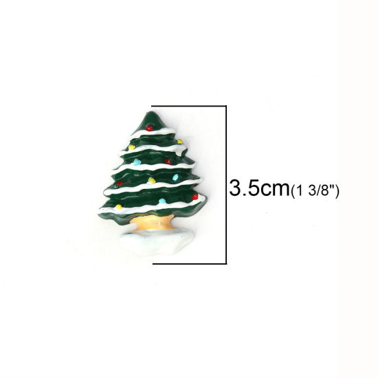 Immagine di Resina Cabochon per Abbellimento Albero di Natale Verde 35mm x 28mm, 10 Pz