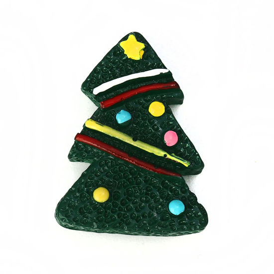 Immagine di Resina Cabochon per Abbellimento Albero di Natale Verde 27mm x 20mm, 10 Pz