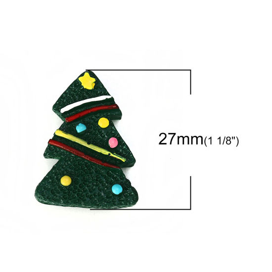 Immagine di Resina Cabochon per Abbellimento Albero di Natale Verde 27mm x 20mm, 10 Pz