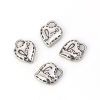 Picture of 304 Stainless Steel Casting Charms Heart Antique Silver Color Message " LOVE " 14mm x 11mm, 2 PCs