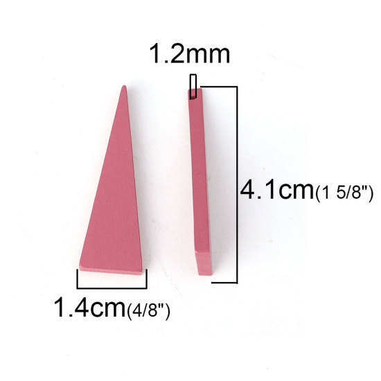 ウッド ビーズ 三角形 ロージーモーブ 約 41mm x 14mm、 穴：約 1.2mm、 30 個 の画像