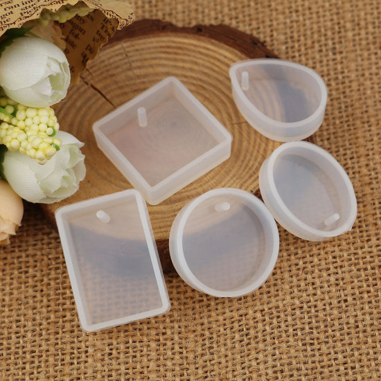 Image de Moule en Silicone Mixte Blanc 33mm x 23mm, 28mm Dia., 2 Kits (5 Pcs/Kit)