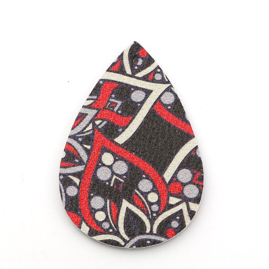Imagen de Colgantes PU de Gota ,Al Azar yFlor 56mm x 37mm, 10 Unidades