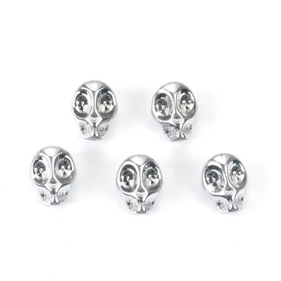 ガラス ビーズ スカル 多色 約 10mm x 8mm、 穴：約 1.2mm、 1 パック （約 40PCS /パック） の画像