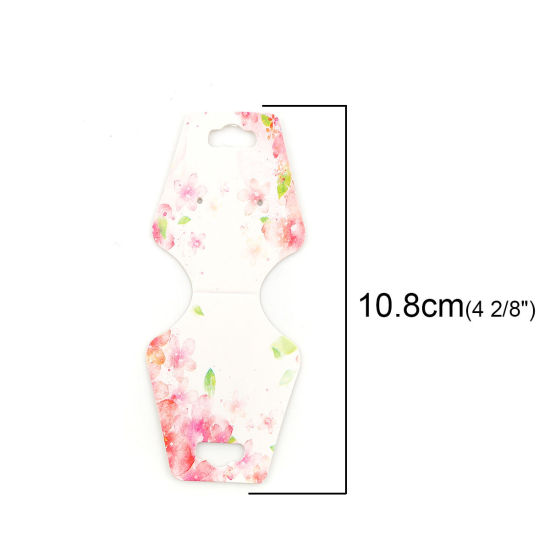 Image de 50 Pièces Papier Carte Présentoir à Bijoux de Collier en Papier Rose Sakura 10.8cm x 4.5cm