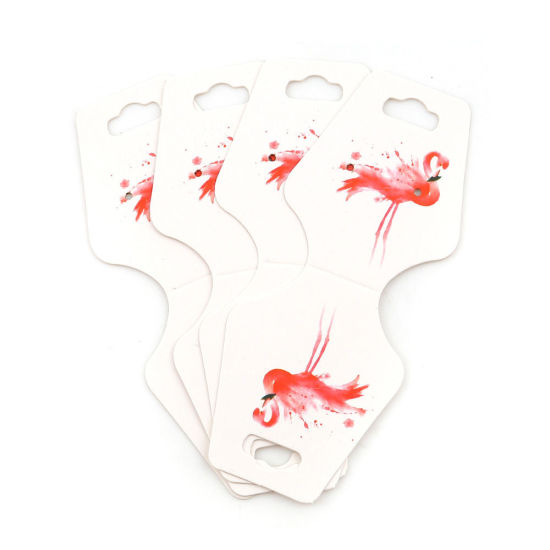 Image de 50 Pièces Papier Carte Présentoir à Bijoux de Collier en Papier Rose Sakura 10.8cm x 4.5cm