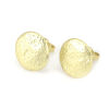 Picture of Zinc Based Alloy Ear Post Stud Earrings Findings Round Matt Gold 14mm, Post/ Wire Size: (21 gauge), 10 PCs