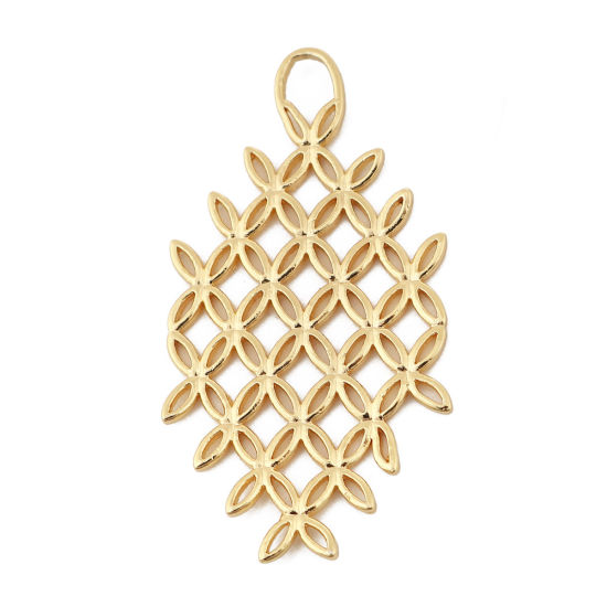 Immagine di Ottone Ciondoli Irregolare 18K Vero Oro Placcato 45mmx 24mm, 3 Pz