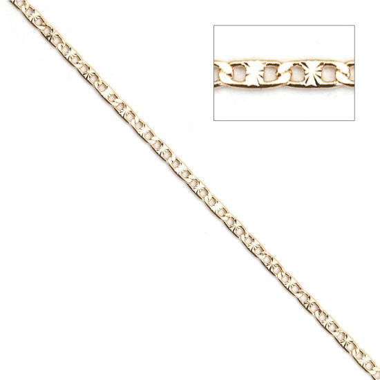 3 メートル 真鍮 ドゴールチェーン手作り DIY ジュエリーアクセサリー作りのパーツ KC金メッキ 4.5x1.8mm、 の画像