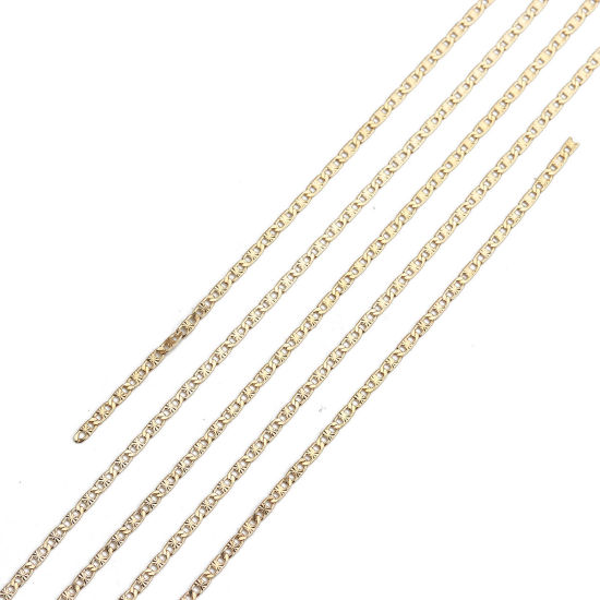 3 メートル 真鍮 ドゴールチェーン手作り DIY ジュエリーアクセサリー作りのパーツ KC金メッキ 4.5x1.8mm、 の画像