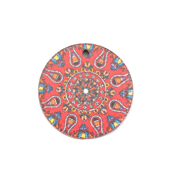Immagine di Legno Charms Tondo Rosso 20mm , 20 Pz