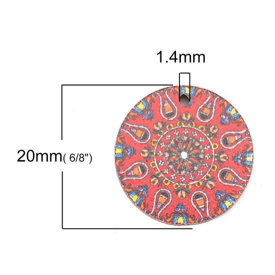 Immagine di Legno Charms Tondo Rosso 20mm , 20 Pz