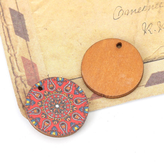 Immagine di Legno Charms Tondo Rosso 20mm , 20 Pz
