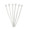 Picture of 304 Stainless Steel Eye Pins Silver Tone 5cm(2") long, 0.7mm (21 gauge), 100 PCs