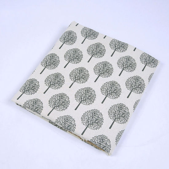 Image de Tissu en Mélange Polyester & Coton Gris Foncé Arbre 150cm x 100cm, 1 M