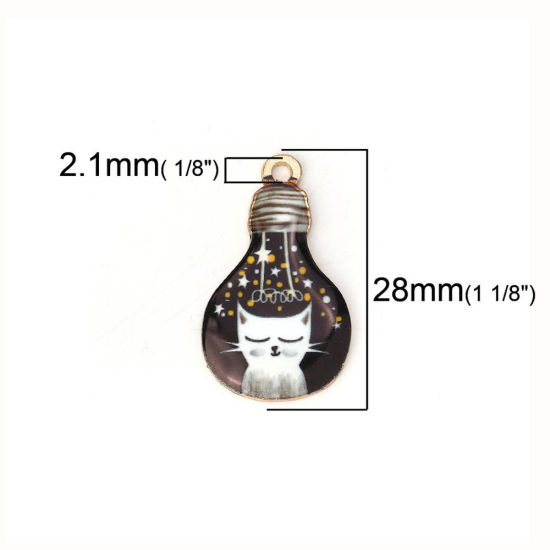 Imagen de Zamak Colgantes Charms Ballena Chapado en Oro Negro Bombilla Esmalte 28mm x 17mm, 10 Unidades