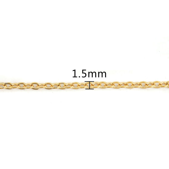 Image de Colliers En Gros Doré en 304 Acier Inoxydable, Chaîne Maille Forçat, Unisexe Minimaliste Cadeau Bijoux pour Détaillants 46cm long, Taille de la Chaîne: 2x1.5mm, 5 Pièces